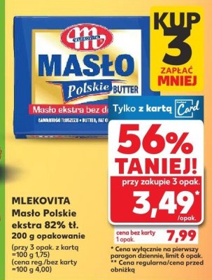 Masło Polskie ekstra 82% tł. promocja w Kaufland