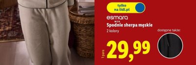 Spodnie sherpa męskie esmara MEN 2 kolory promocja w Lidl