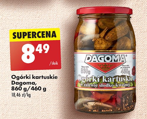 Ogórki kartuskie w zalewie słodko-kwaśnej Dagoma promocja