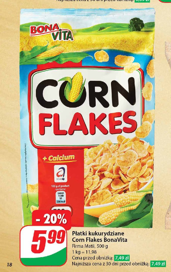 Płatki corn flakes Bona vita promocja