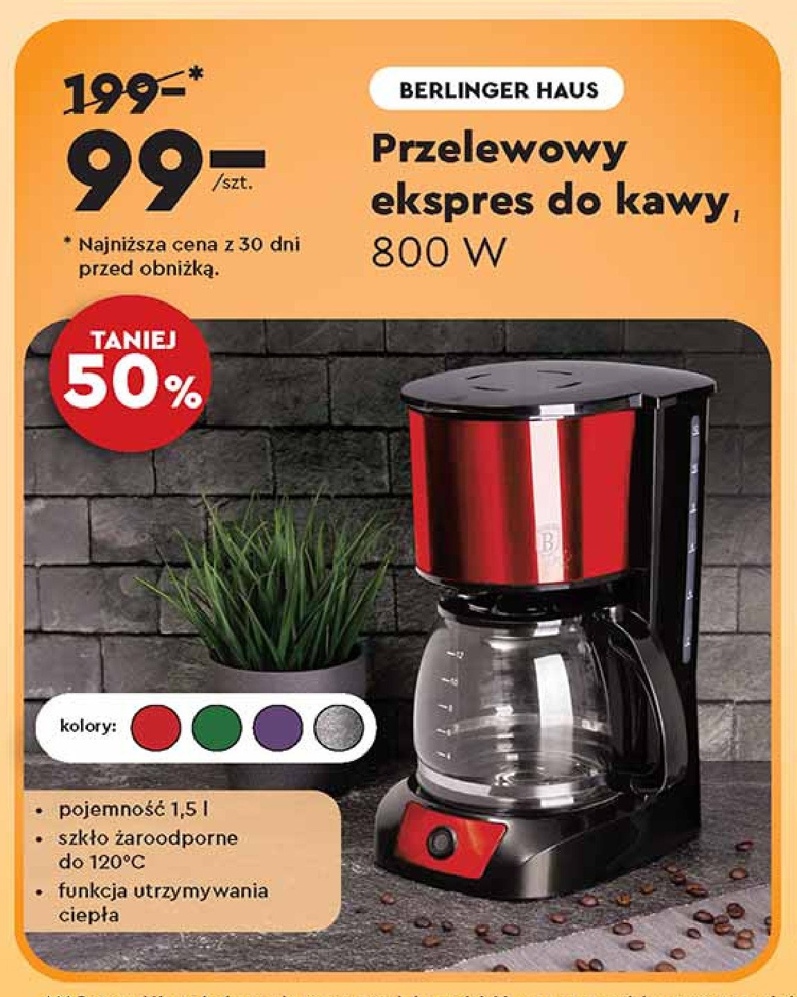 Ekspres do kawy emerald Berlinger haus promocja