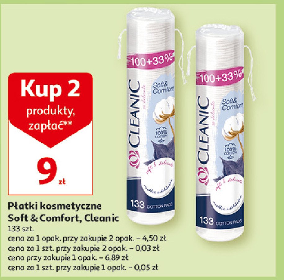 Płatki kosmetyczne soft&comfort okrągłe Cleanic promocja