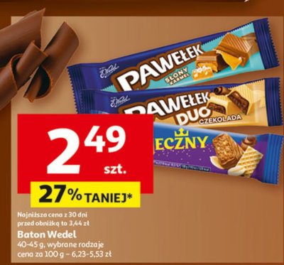 Baton Wedel Pawełek Duo w czekoladzie, mleczny promocja w Auchan
