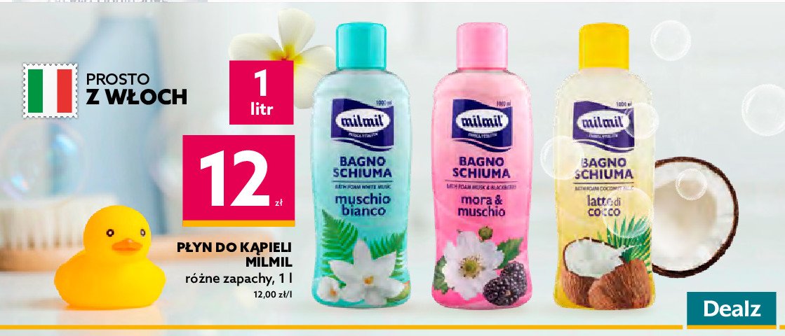 Płyn do kąpieli latte di cocco Milmil promocja