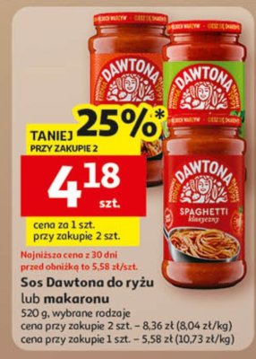 Sos pomidorowy do ryżu lub makaronu Dawtona promocja w Auchan