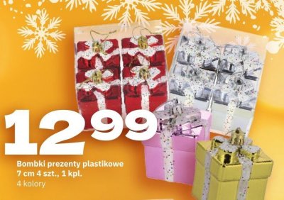 Bombki prezenty plastikowe 7 cm 4 kolory promocja w Twój Market