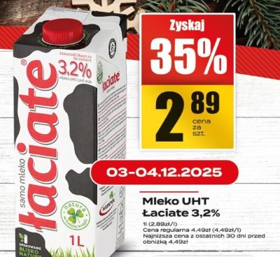 Mleko Łaciate 3,2% promocja w Supeco