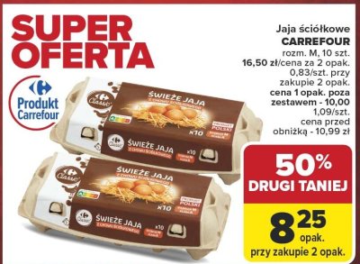 Jaja ściółkowe Carrefour rozmiar M 10 szt. promocja w Carrefour