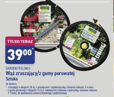 Wąż zraszający z gumy porowatej 15 m Garden feelings promocja