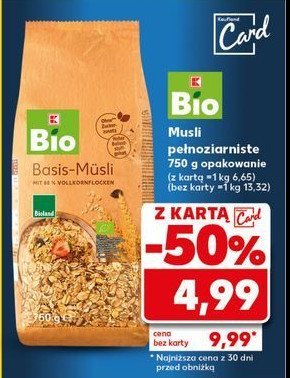 Musli pe艂noziarniste K-classic bio promocja