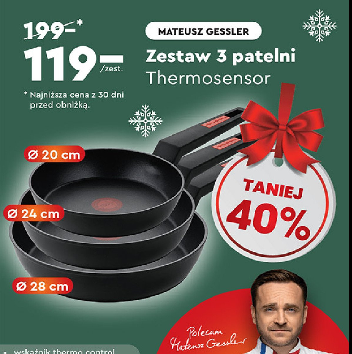 Patelnie thermosensor Florina (florentyna) promocja w Biedronka