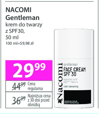 Krem do twarzy spf30 Nacomi gentleman promocja