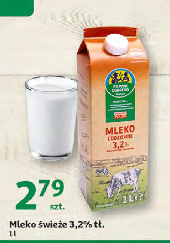 Mleko codzienne 3.2% Auchan pewni dobrego promocja