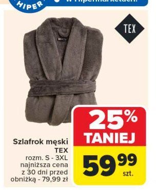 Szlafrok męski s-3xl Tex promocja w Carrefour