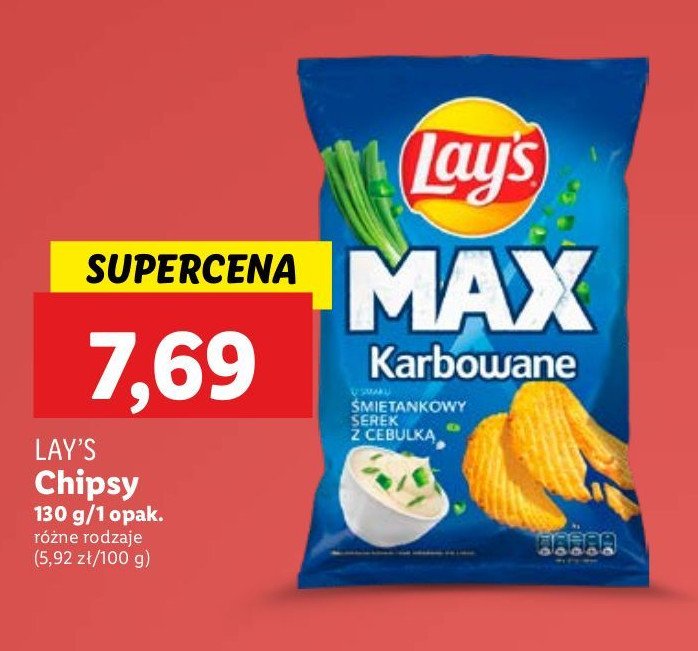 Chipsy śmietankowy serek z cebulką Lay's karbowane Frito lay lay's promocja