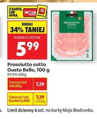 Prosciutto cotto Gusto Bello promocja w Biedronka