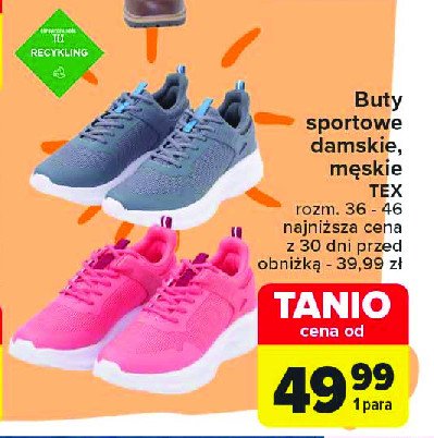 Buty męskie sportowe 36-46 Tex promocja