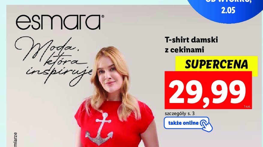 T-shirt z cekinami Esmara promocja