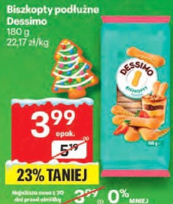 Biszkopty podłużne Dessimo promocja w Delikatesy Centrum