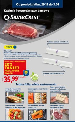 Zestaw 5 lub 7 rolek folii do zgrzewarki próżniowej Silvercrest promocja w Lidl