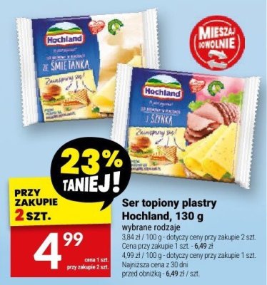 Ser topiony plastry Hochland, 130 g promocja w Twój Market