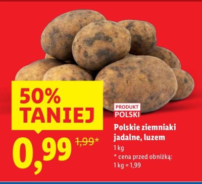 Polskie ziemniaki jadalne, luzem promocja w Lidl