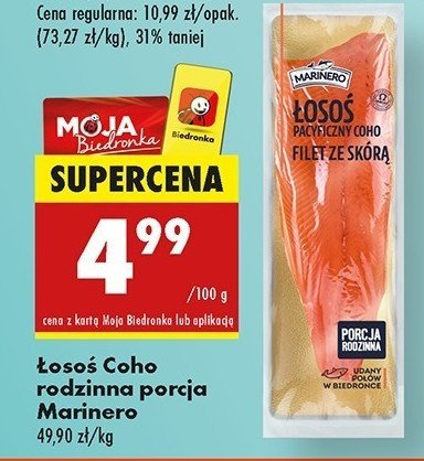 Łosoś pacyficzny filet ze skórą Marinero promocja