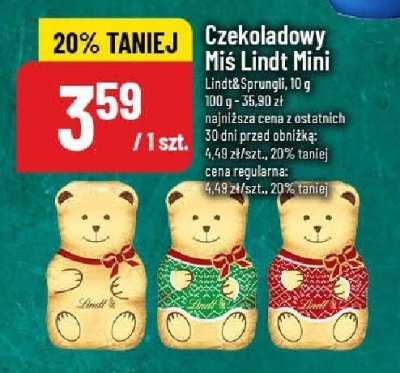 Czekoladowy Miś Lindt Mini promocja w POLOmarket