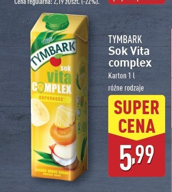 Sok odporność TYMBARK VITA COMPLEX promocja w Aldi
