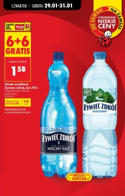 Woda źródlana Żywiec Zdrój mocno gazowana 6x1,75l promocja w Biedronka