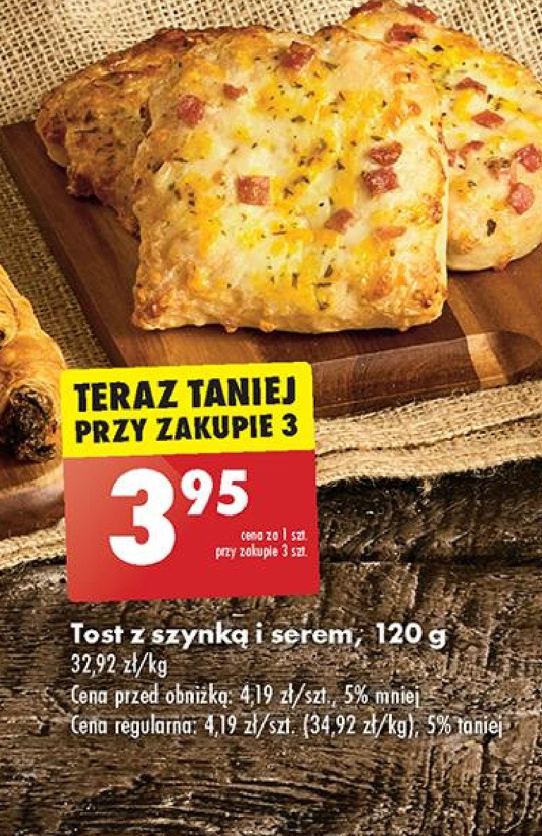 Tost z szynką i serem promocja