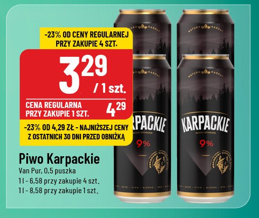 Piwo Karpackie jasne promocja