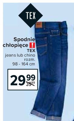 Spodnie chłopięce chino 98-164 cm Tex promocja