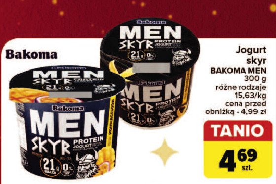 Jogurt mango-marakuja Bakoma men skyr protein promocja