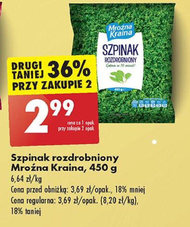 Szpinak rozdrobniony Mroźna kraina promocja w Biedronka