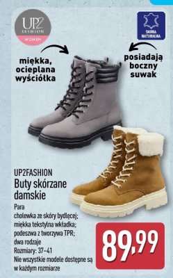 Buty skórzane damskie, 2 rodzaje promocja w Aldi