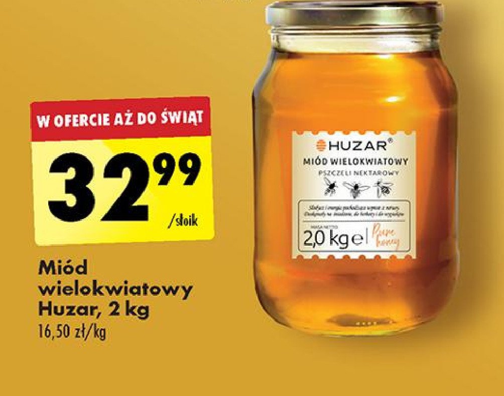 Miod wielokwiatowy Huzar promocja w Biedronka