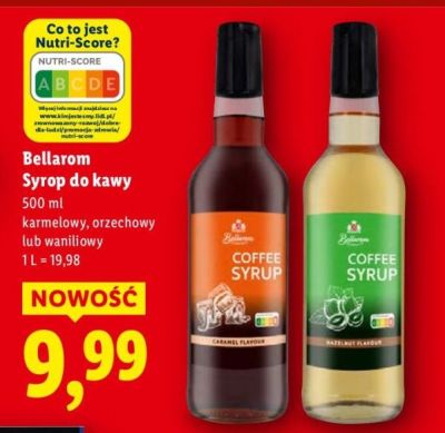 Syrop do kawy Bellarom orzechowy  promocja w Lidl
