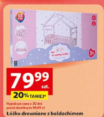 Łóżko drewniane z baldachimem ONE TWO FUN promocja w Auchan