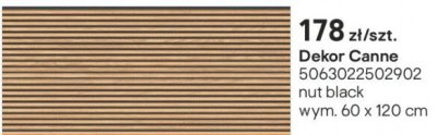 Płytki Dekor Canne nut black promocja w Castorama