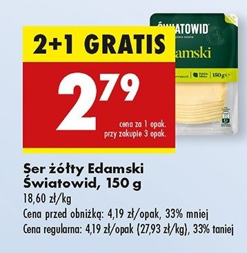 Ser edamski plastry Światowid promocja w Biedronka