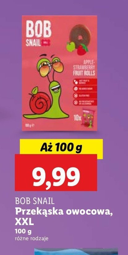 Przekąska jabłkowo- truskawkowa Bob snail promocja