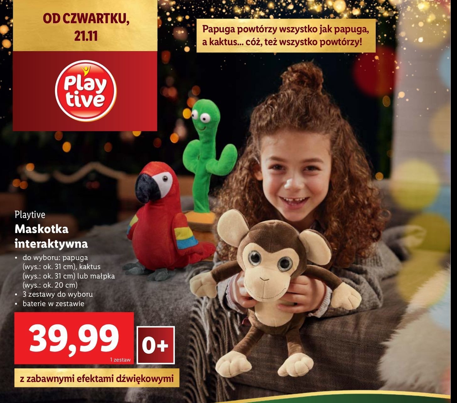 Maskotka tańczący kaktus Playtive promocja