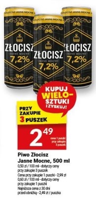 Piwo Złocisz Jasne Pełne, 500 ml promocja w Twój Market