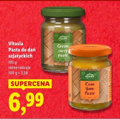 Pasta do dań azjatyckich różne rodzaje Vitasia promocja w Lidl