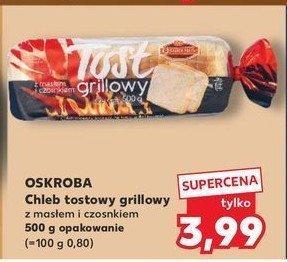 Chleb tostowy grillowy z masłem i czosnkiem Oskroba promocja