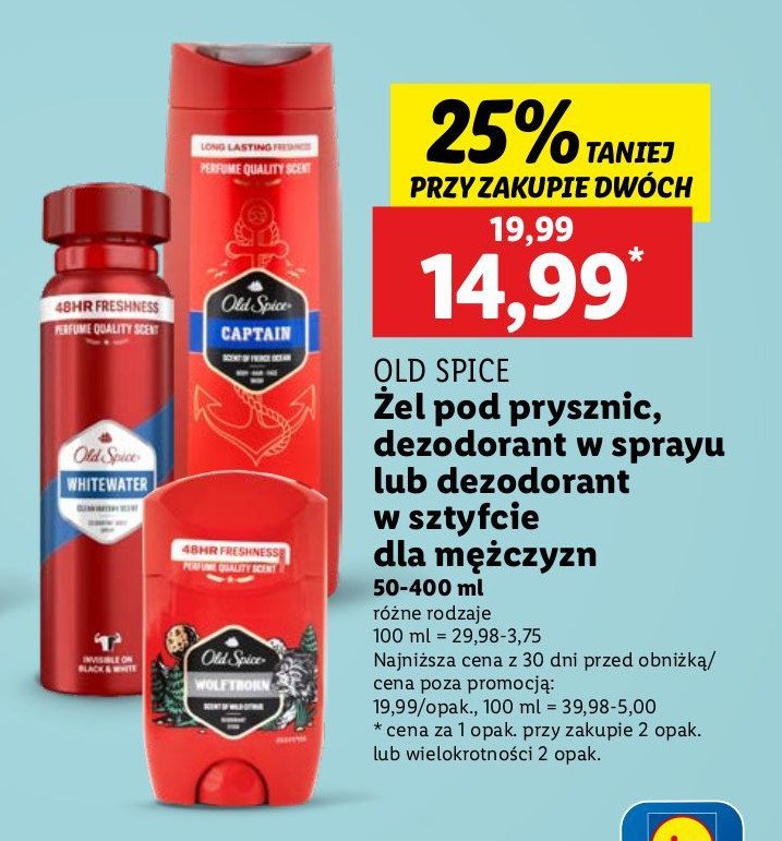 Żel pod prysznic Old spice captain promocja w Lidl