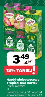 Napój wieloowocowy Tropical Duo Hortex 1 l promocja w Netto