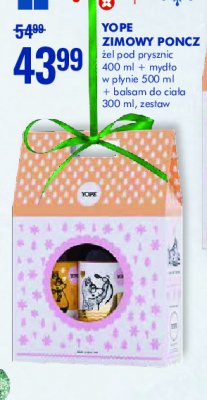 Zestaw w pudełku zimowy poncz:żel pod prysznic 400 ml + mydło w płynie 500 ml + balsam do ciała 300 ml Yope zestaw promocja