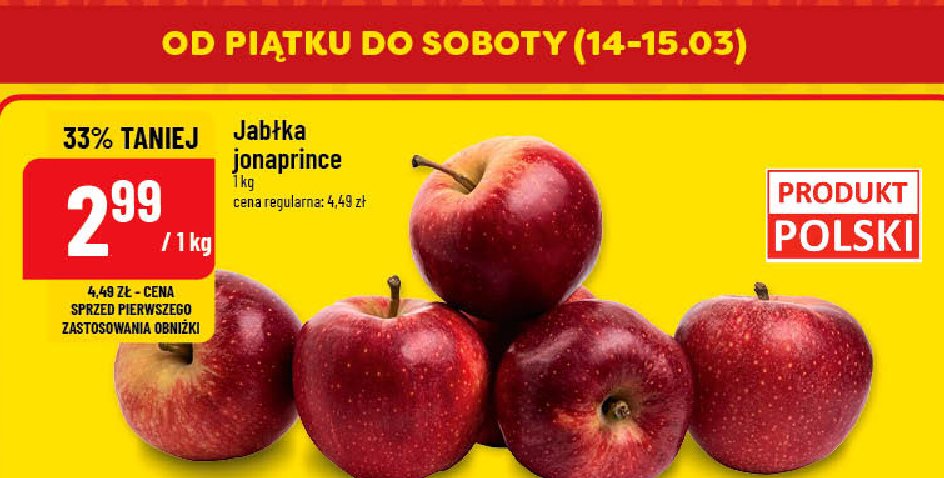 Jabłka jonaprince promocja w POLOmarket